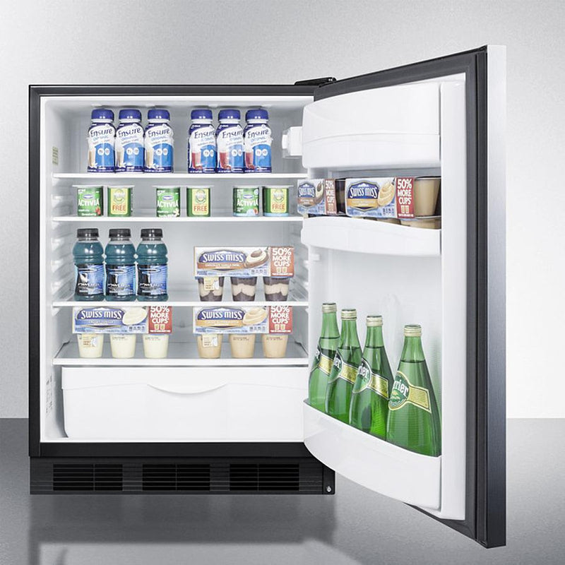 Accucold 24" Wide Built-In All-Refrigerator ADA Compliant with Horizontal Handle - FF6BKBI7SSHHADA