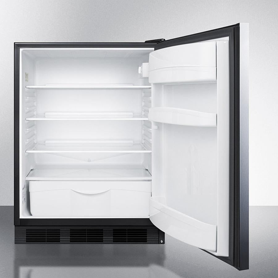 Accucold 24" Wide Built-In All-Refrigerator ADA Compliant with Horizontal Handle - FF6BKBI7SSHHADA - MyBBQDirect