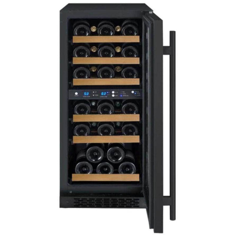 Allavino 15" Wide FlexCount II Tru-Vino 30 Bottle Dual Zone Black Wine Refrigerator (VSWR30-2BR20) - PrimeFair