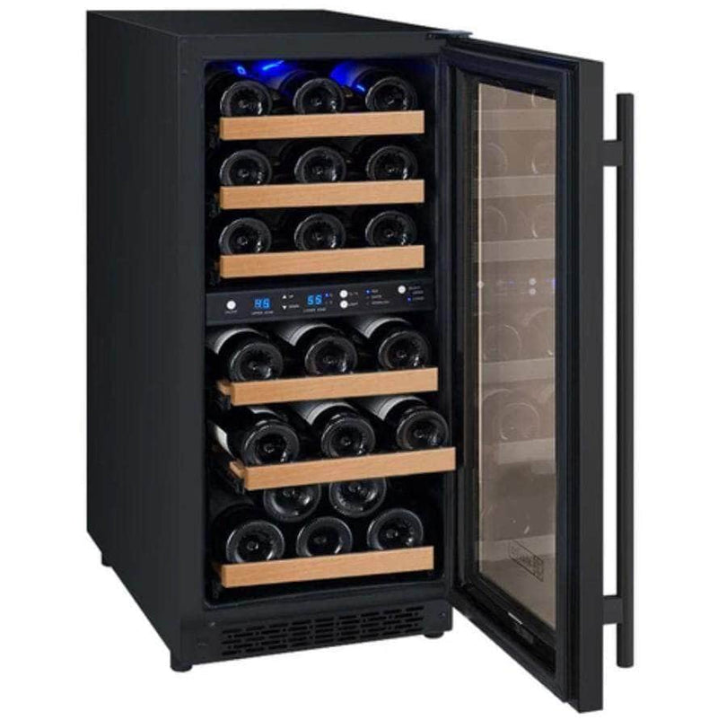 Allavino 15" Wide FlexCount II Tru-Vino 30 Bottle Dual Zone Black Wine Refrigerator (VSWR30-2BR20) - PrimeFair