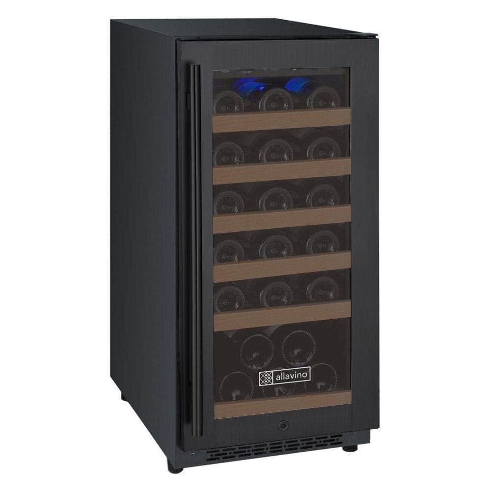 Allavino 15" Wide FlexCount II Tru-Vino 30 Bottle Single Zone Black Wine Refrigerator (VSWR30-1BR20) - PrimeFair