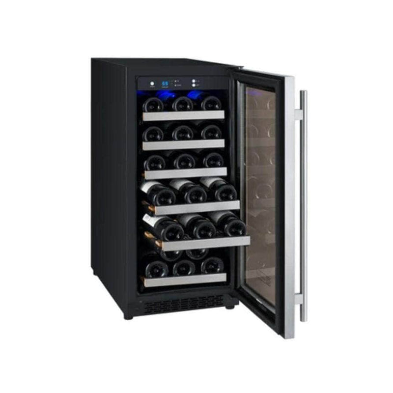 Allavino 15" Wide FlexCount II Tru-Vino 30 Bottle Single Zone Stainless Steel Left Hinge Wine Refrigerator (VSWR30-1SL20) - PrimeFair