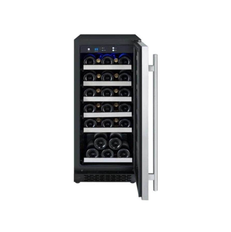 Allavino 15" Wide FlexCount II Tru-Vino 30 Bottle Single Zone Stainless Steel Right Hinge Wine Refrigerator (VSWR30-1SR20) - PrimeFair