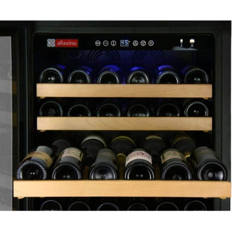 Allavino 24" Wide FlexCount Classic II Tru-Vino 174 Bottle Single Zone Stainless Steel Left Hinge Wine Refrigerator (YHWR174-1SL20) - PrimeFair