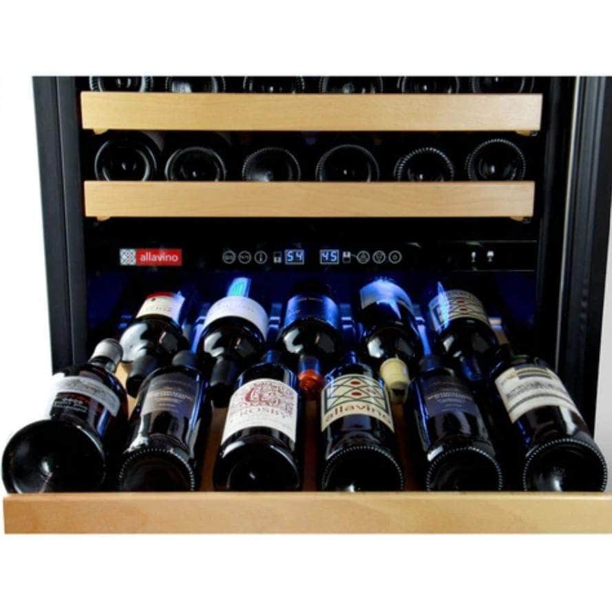 Allavino 24" Wide FlexCount Classic II Tru-Vino 174 Bottle Single Zone Stainless Steel Right Hinge Wine Refrigerator (YHWR174-1SR20) - PrimeFair