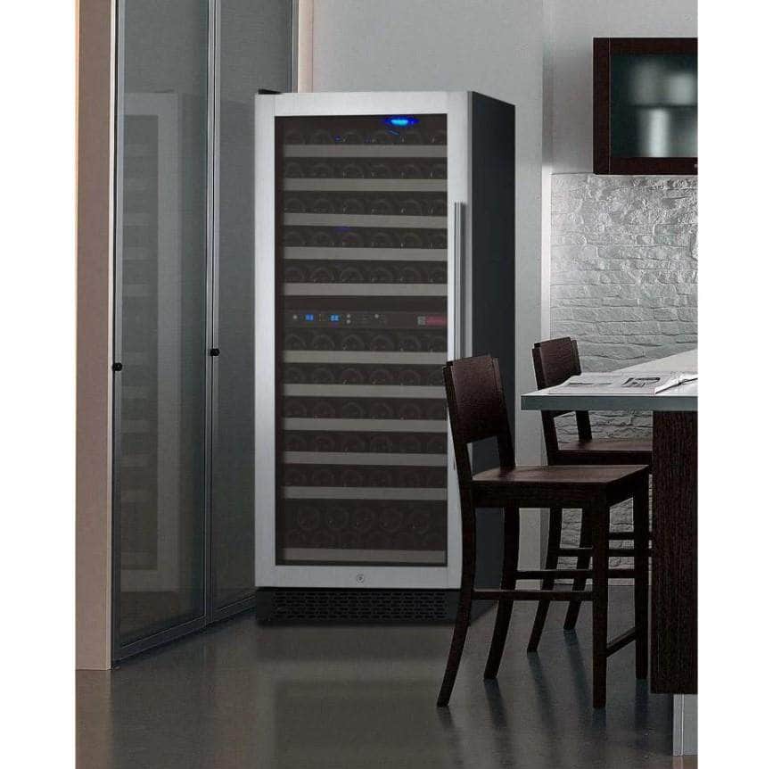 Allavino 24" Wide FlexCount II Tru-Vino 121 Bottle Dual Zone Stainless Steel Left Hinge Wine Refrigerator (VSWR121-2SL20) - PrimeFair