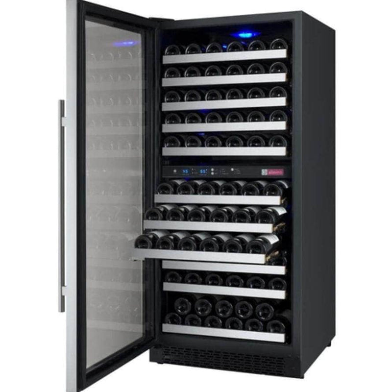 Allavino 24" Wide FlexCount II Tru-Vino 121 Bottle Dual Zone Stainless Steel Left Hinge Wine Refrigerator (VSWR121-2SL20) - PrimeFair