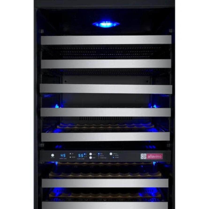 Allavino 24" Wide FlexCount II Tru-Vino 121 Bottle Dual Zone Stainless Steel Left Hinge Wine Refrigerator (VSWR121-2SL20) - PrimeFair