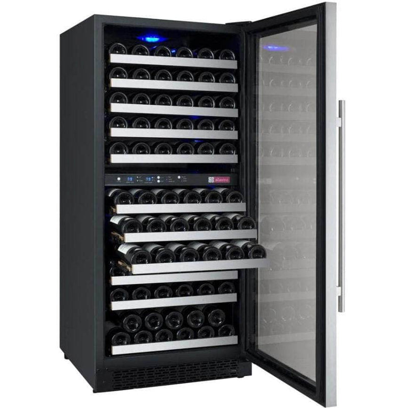 Allavino 24" Wide FlexCount II Tru-Vino 121 Bottle Dual Zone Stainless Steel Right Hinge Wine Refrigerator (VSWR121-2SR20) - PrimeFair