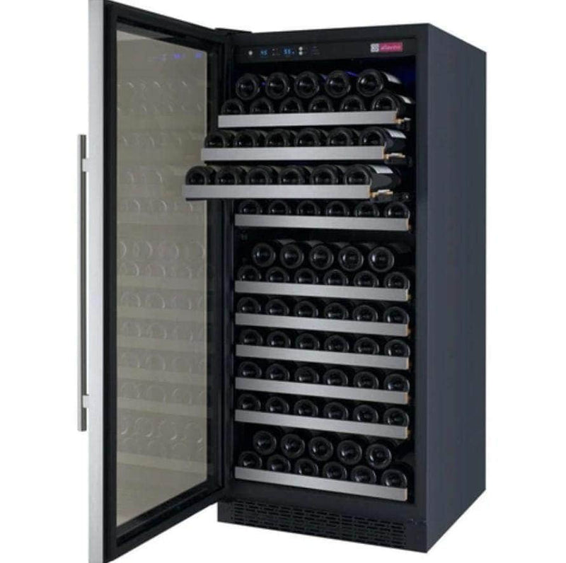 Allavino 24" Wide FlexCount II Tru-Vino 128 Bottle Single Zone Stainless Steel Left Hinge Wine Refrigerator (VSWR128-1SL20) - PrimeFair