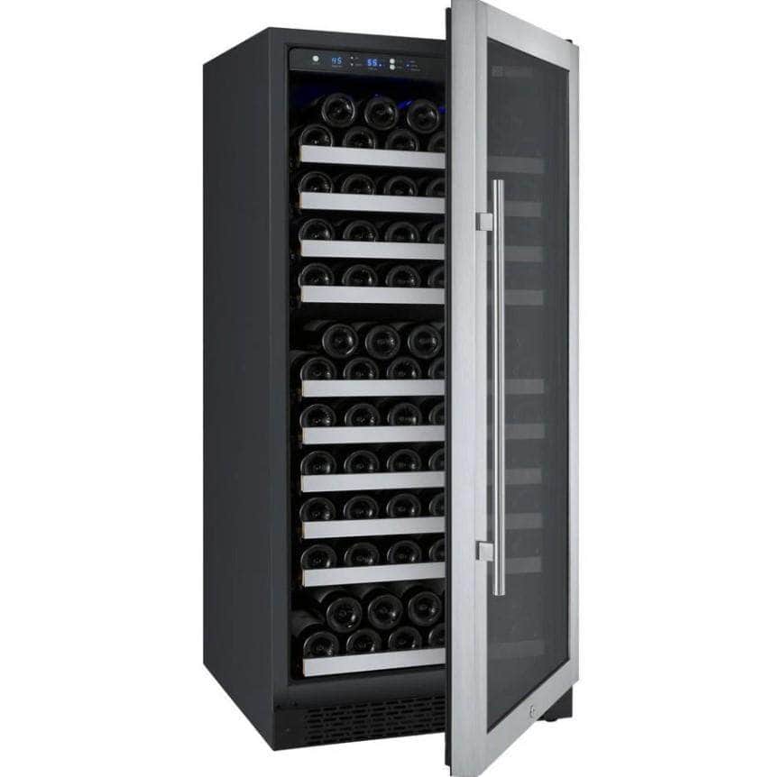 Allavino 24" Wide FlexCount II Tru-Vino 128 Bottle Single Zone Stainless Steel Right Hinge Wine Refrigerator (VSWR128-1SR20) - PrimeFair