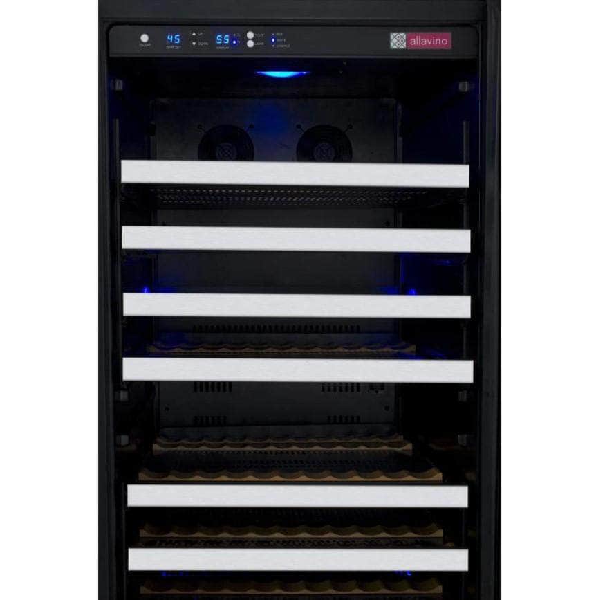 Allavino 24" Wide FlexCount II Tru-Vino 128 Bottle Single Zone Stainless Steel Right Hinge Wine Refrigerator (VSWR128-1SR20) - PrimeFair