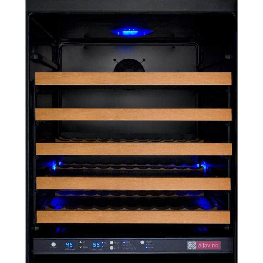 Allavino 24" Wide FlexCount II Tru-Vino 172 Bottle Dual Zone Black Left Hinge Wine Refrigerator (VSWR172-2BL20) - PrimeFair