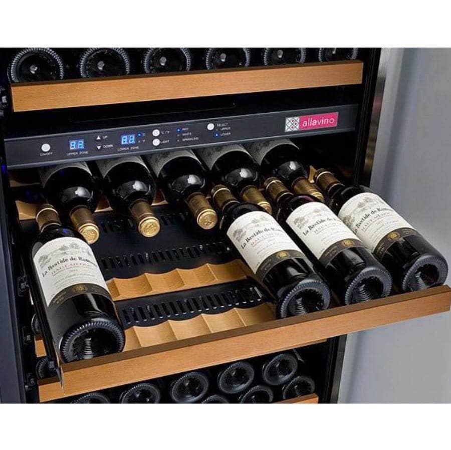 Allavino 24" Wide FlexCount II Tru-Vino 172 Bottle Dual Zone Black Right Hinge Wine Refrigerator (VSWR172-2BR20) - PrimeFair