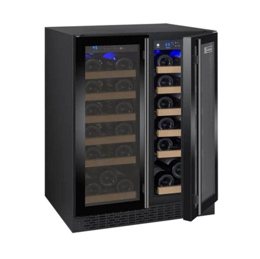 Allavino 24" Wide FlexCount II Tru-Vino 36 Bottle Dual Zone Black Wine Refrigerator (VSWR36-2BF20) - PrimeFair