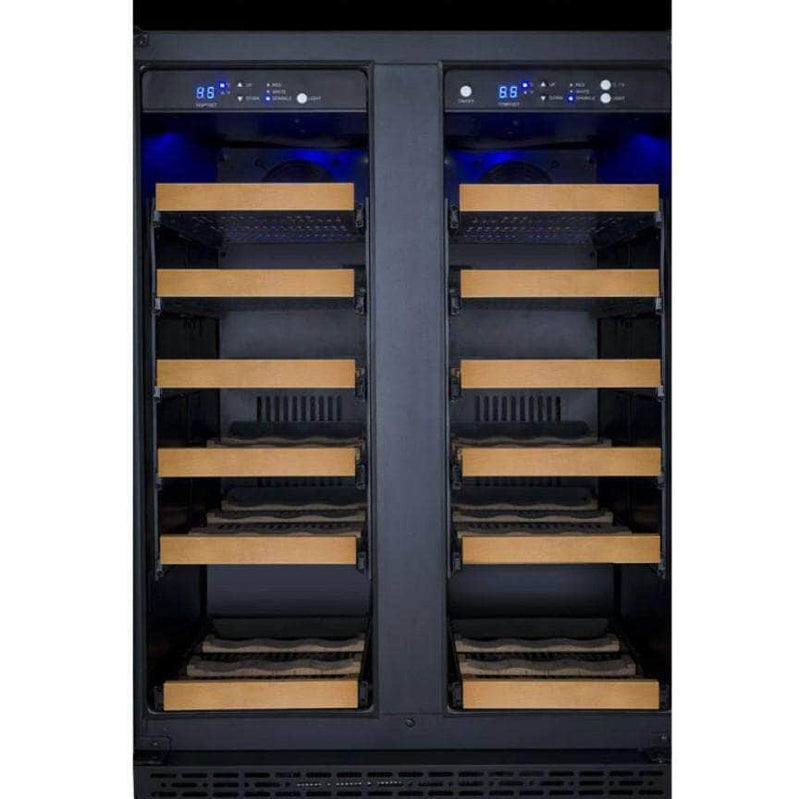 Allavino 24" Wide FlexCount II Tru-Vino 36 Bottle Dual Zone Black Wine Refrigerator (VSWR36-2BF20) - PrimeFair