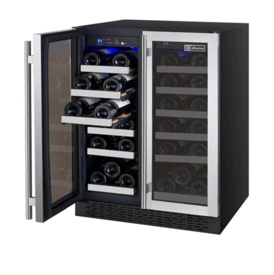 Allavino 24" Wide FlexCount II Tru-Vino 36 Bottle Dual Zone Stainless Steel Wine Refrigerator (VSWR36-2SF20) - PrimeFair