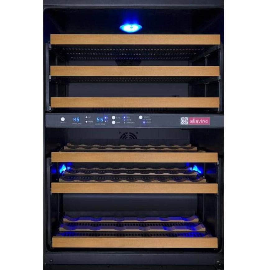 Allavino 24" Wide FlexCount II Tru-Vino 56 Bottle Dual Zone Black Left Hinge Wine Refrigerator (VSWR56-2BL20) - PrimeFair