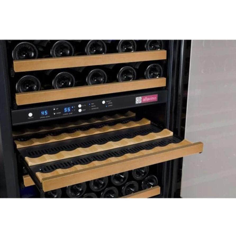 Allavino 24" Wide FlexCount II Tru-Vino 56 Bottle Dual Zone Black Left Hinge Wine Refrigerator (VSWR56-2BL20) - PrimeFair