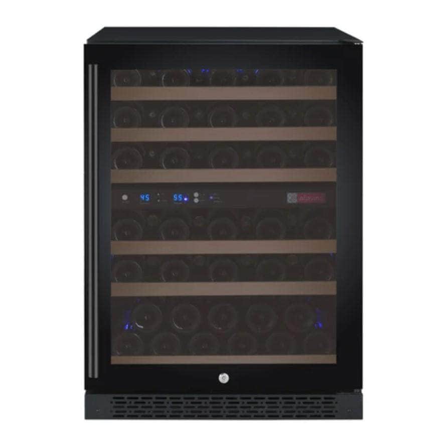 Allavino 24" Wide FlexCount II Tru-Vino 56 Bottle Dual Zone Black Right Hinge Wine Refrigerator (VSWR56-2BR20) - PrimeFair