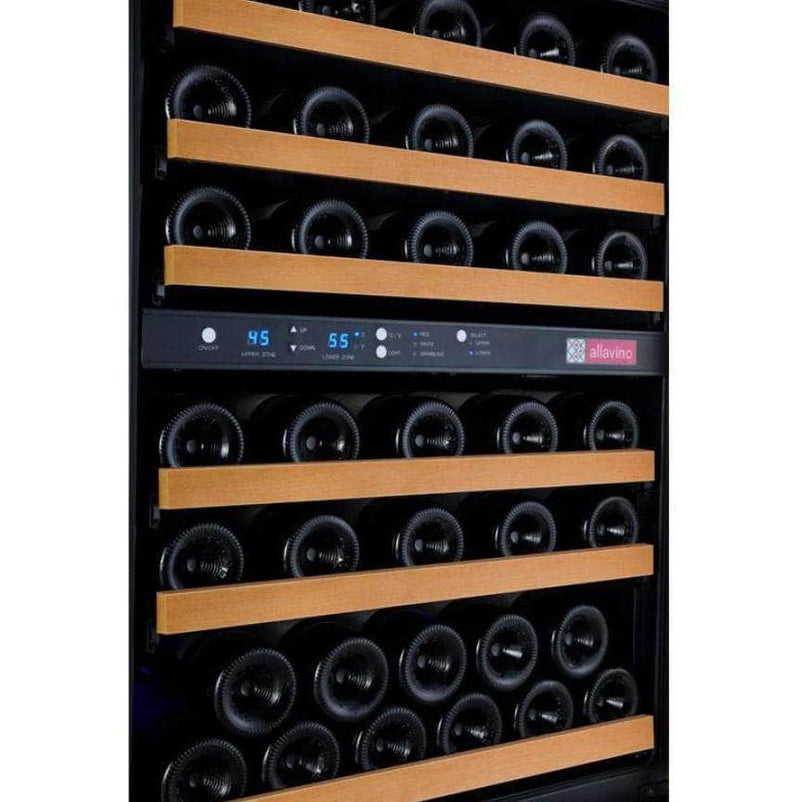 Allavino 24" Wide FlexCount II Tru-Vino 56 Bottle Dual Zone Black Right Hinge Wine Refrigerator (VSWR56-2BR20) - PrimeFair