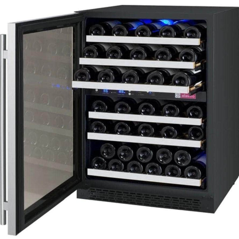 Allavino 24" Wide FlexCount II Tru-Vino 56 Bottle Dual Zone Stainless Steel Left Hinge Wine Refrigerator (VSWR56-2SL20) - PrimeFair