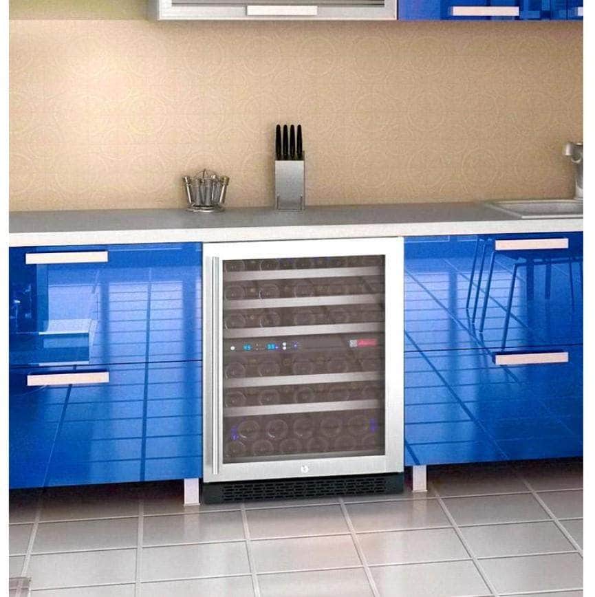 Allavino 24" Wide FlexCount II Tru-Vino 56 Bottle Dual Zone Stainless Steel Right Hinge Wine Refrigerator (VSWR56-2SR20) - PrimeFair