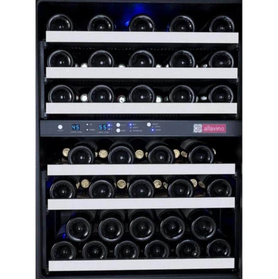 Allavino 24" Wide FlexCount II Tru-Vino 56 Bottle Dual Zone Stainless Steel Right Hinge Wine Refrigerator (VSWR56-2SR20) - PrimeFair