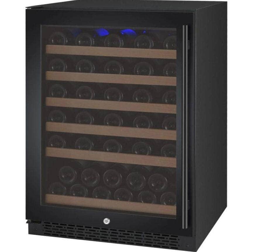 Allavino 24" Wide FlexCount II Tru-Vino 56 Bottle Single Zone Black Left Hinge Wine Refrigerator (VSWR56-1BL20) - PrimeFair