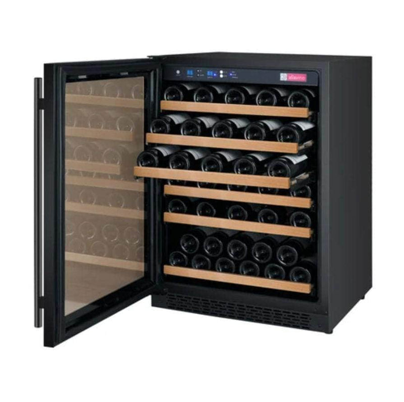 Allavino 24" Wide FlexCount II Tru-Vino 56 Bottle Single Zone Black Left Hinge Wine Refrigerator (VSWR56-1BL20) - PrimeFair