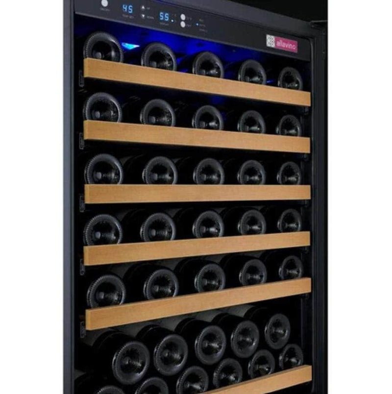 Allavino 24" Wide FlexCount II Tru-Vino 56 Bottle Single Zone Black Left Hinge Wine Refrigerator (VSWR56-1BL20) - PrimeFair