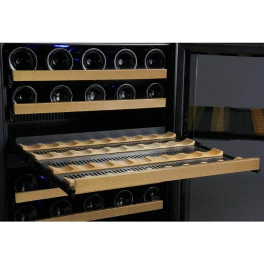 Allavino 24" Wide FlexCount II Tru-Vino 56 Bottle Single Zone Black Left Hinge Wine Refrigerator (VSWR56-1BL20) - PrimeFair