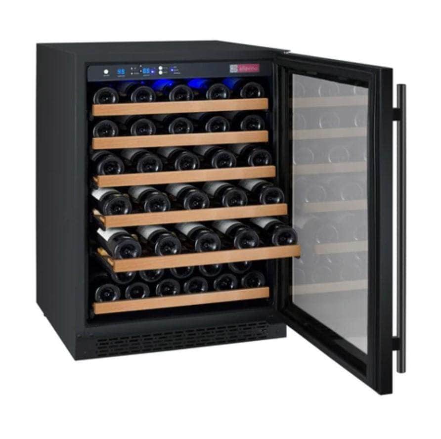 Allavino 24" Wide FlexCount II Tru-Vino 56 Bottle Single Zone Black Right Hinge Wine Refrigerator (VSWR56-1BR20) - PrimeFair