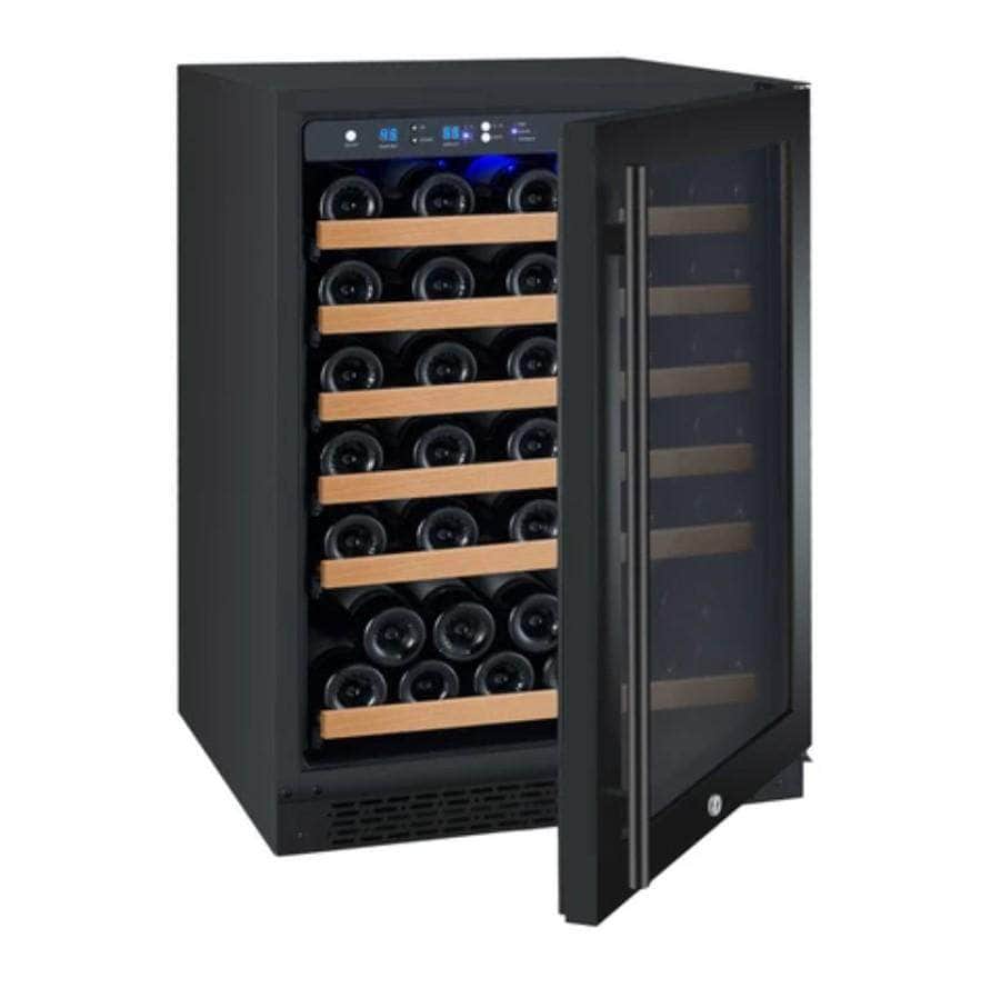 Allavino 24" Wide FlexCount II Tru-Vino 56 Bottle Single Zone Black Right Hinge Wine Refrigerator (VSWR56-1BR20) - PrimeFair