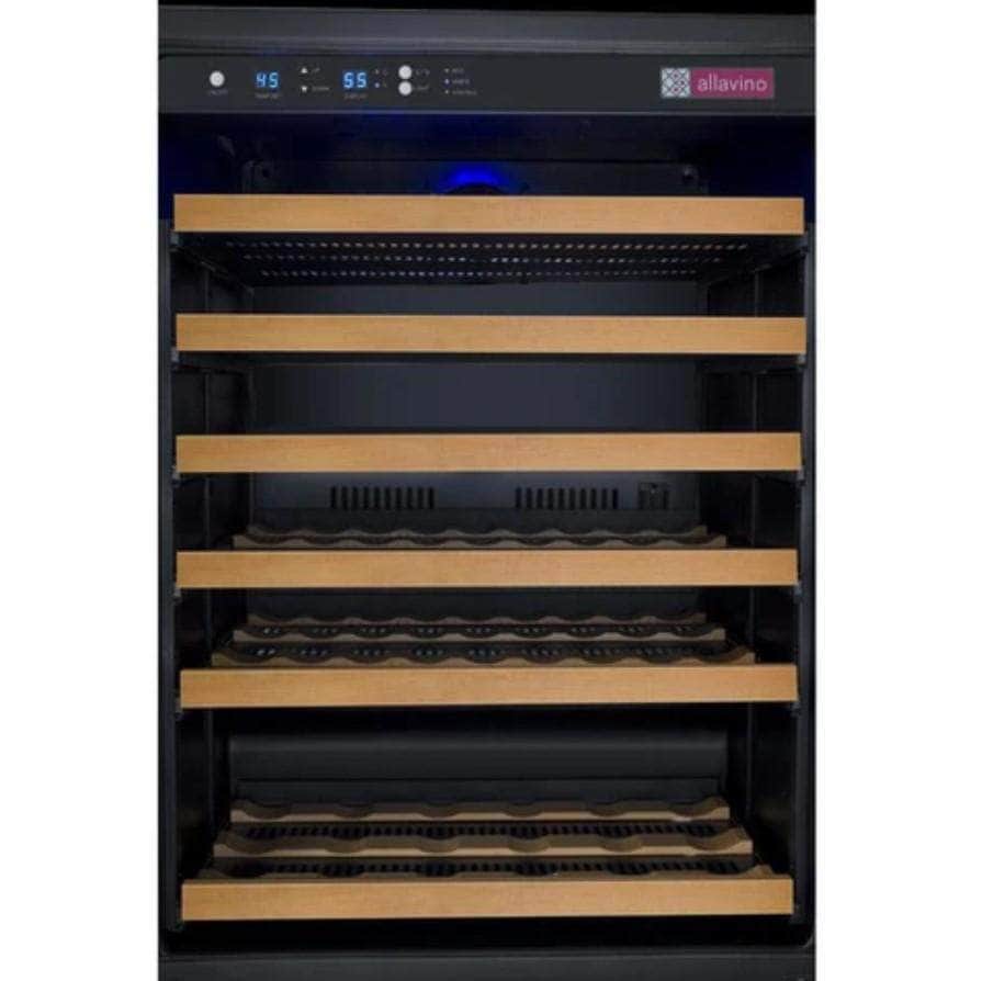 Allavino 24" Wide FlexCount II Tru-Vino 56 Bottle Single Zone Black Right Hinge Wine Refrigerator (VSWR56-1BR20) - PrimeFair
