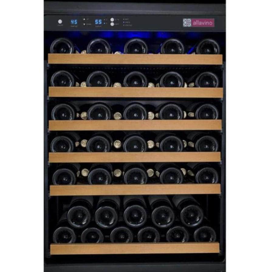 Allavino 24" Wide FlexCount II Tru-Vino 56 Bottle Single Zone Black Right Hinge Wine Refrigerator (VSWR56-1BR20) - PrimeFair