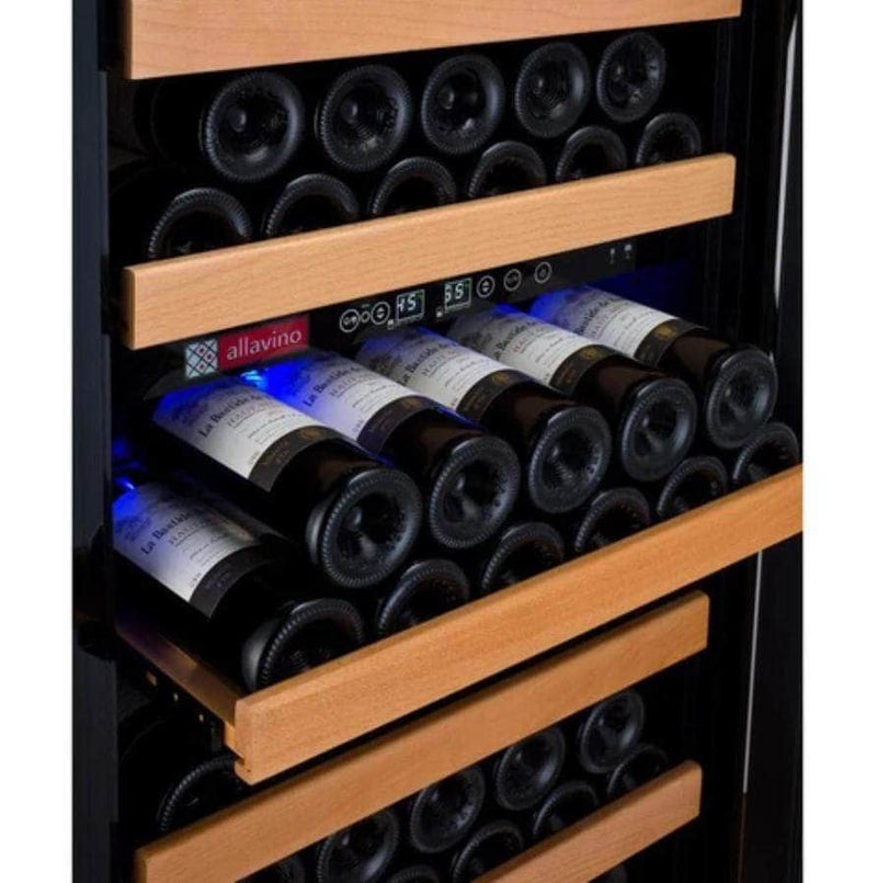 Allavino 24" Wide Vite II Tru-Vino 99 Bottle Dual Zone Black Right Hinge Wine Refrigerator (YHWR99-2BR20) - PrimeFair