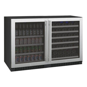 Allavino 47" Wide FlexCount II Series 56 Bottle/154 Can Dual Zone Stainless Steel Side-by-Side Wine Refrigerator/Beverage Center (3Z-VSWB24-2S20) - PrimeFair
