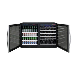 Allavino 47" Wide FlexCount II Series 56 Bottle/154 Can Dual Zone Stainless Steel Side-by-Side Wine Refrigerator/Beverage Center (3Z-VSWB24-2S20) - PrimeFair