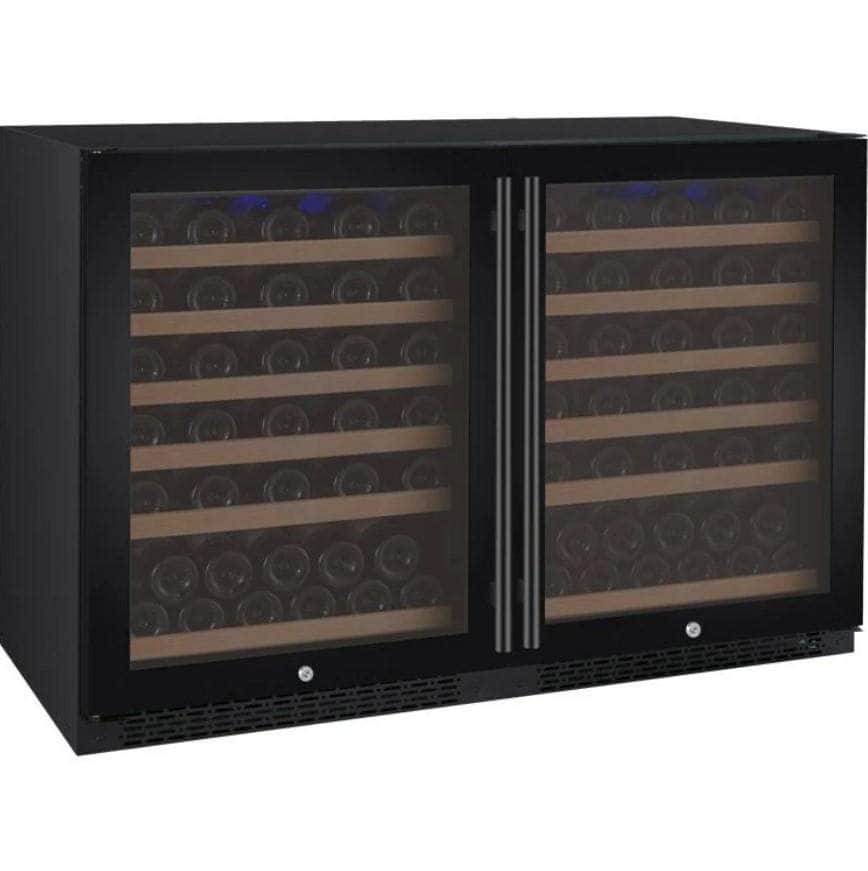 Allavino 47" Wide FlexCount II Tru-Vino 112 Bottle Dual Zone Black Side-by-Side Wine Refrigerator (2X-VSWR56-1B20) - PrimeFair
