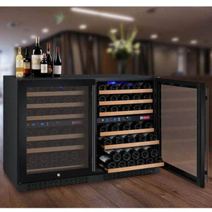 Allavino 47" Wide FlexCount II Tru-Vino 112 Bottle Dual Zone Black Side-by-Side Wine Refrigerator (2X-VSWR56-1B20) - PrimeFair