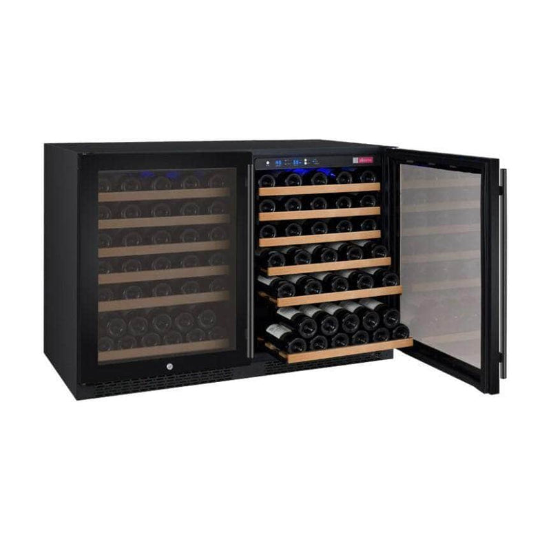 Allavino 47" Wide FlexCount II Tru-Vino 112 Bottle Dual Zone Black Side-by-Side Wine Refrigerator (2X-VSWR56-1B20) - PrimeFair
