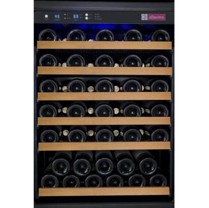 Allavino 47" Wide FlexCount II Tru-Vino 112 Bottle Dual Zone Black Side-by-Side Wine Refrigerator (2X-VSWR56-1B20) - PrimeFair