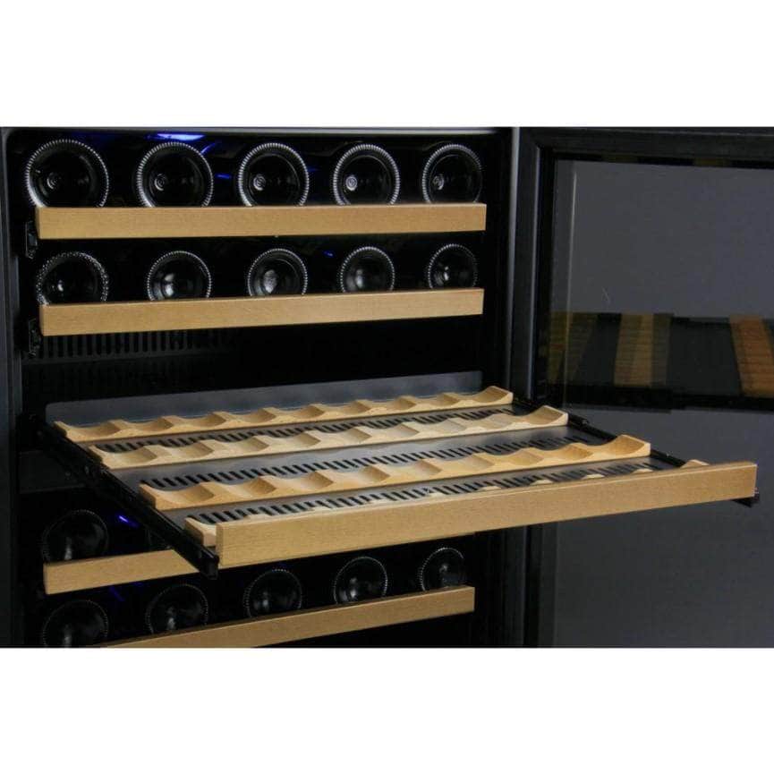Allavino 47" Wide FlexCount II Tru-Vino 112 Bottle Dual Zone Black Side-by-Side Wine Refrigerator (2X-VSWR56-1B20) - PrimeFair