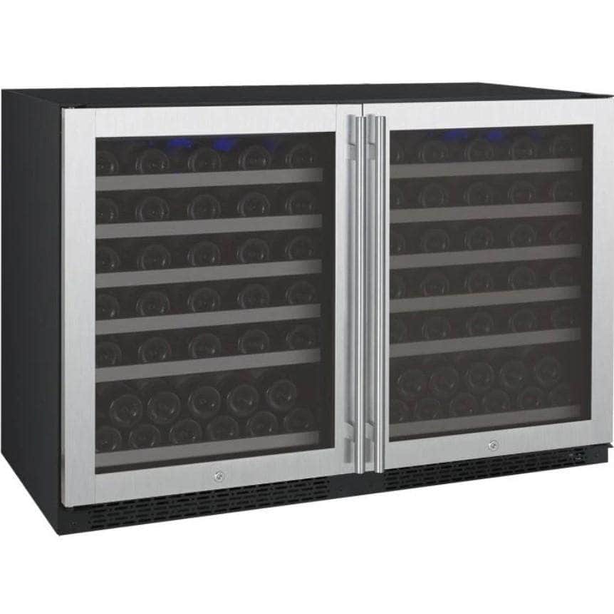 Allavino 47" Wide FlexCount II Tru-Vino 112 Bottle Dual-Zone Stainless Steel Side-by-Side Wine Refrigerator (2X-VSWR56-1S20) - PrimeFair