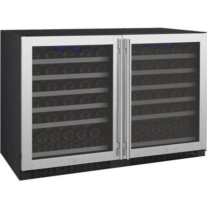 Allavino 47" Wide FlexCount II Tru-Vino 112 Bottle Dual-Zone Stainless Steel Side-by-Side Wine Refrigerator (2X-VSWR56-1S20) - PrimeFair