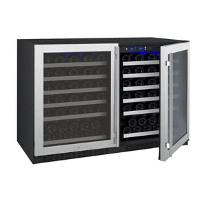 Allavino 47" Wide FlexCount II Tru-Vino 112 Bottle Dual-Zone Stainless Steel Side-by-Side Wine Refrigerator (2X-VSWR56-1S20) - PrimeFair