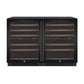 Allavino 47" Wide FlexCount II Tru-Vino 112 Bottle Four Zone Black Side-by-Side Wine Refrigerator (2X-VSWR56-2B20) - PrimeFair