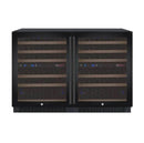 Allavino 47" Wide FlexCount II Tru-Vino 112 Bottle Four Zone Black Side-by-Side Wine Refrigerator (2X-VSWR56-2B20) - PrimeFair