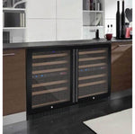 Allavino 47" Wide FlexCount II Tru-Vino 112 Bottle Four Zone Black Side-by-Side Wine Refrigerator (2X-VSWR56-2B20) - PrimeFair